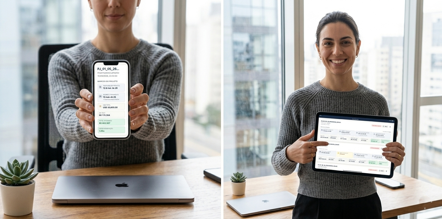 Simulador no celular e tablet